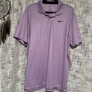 Nike Men's Lavender Striped Polo Shirt